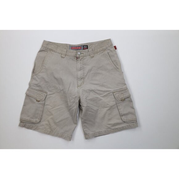 Vintage 90s Y2K Quiksilver Surfing Mens 32 Distressed Relaxed Fit Cargo Shorts - Picture 1 of 13